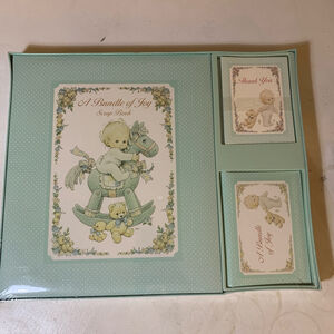 Vintage Unisex Regency Press baby Scrapbook Album Set mint green